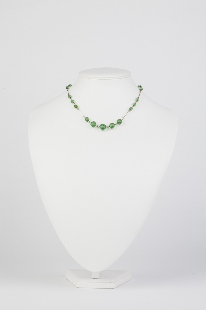 vintage green glass necklace