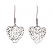 silver filagree heart earrings chavin