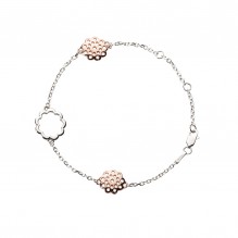 silver and rose gold flower bracelet chavin